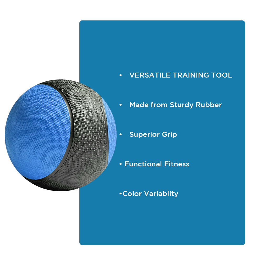 Durable Rubber Medicine Ball for Versatile Fitness Training, Enhance Upper &amp; Lower Body Strength, Core Stability, Balance, and Coordination, Superior Grip with Textured Finish, 4 lb Color May Vary