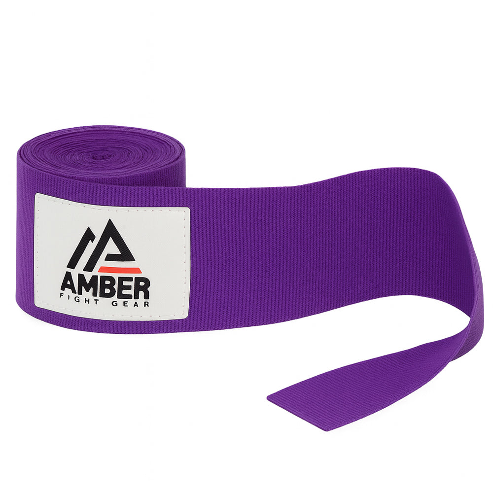 Amber Fight Gear Mexican Style Elastic Handwraps - Breathable, Durable, Machine Washable for MMA, Boxing, Kickboxing, Muay Thai