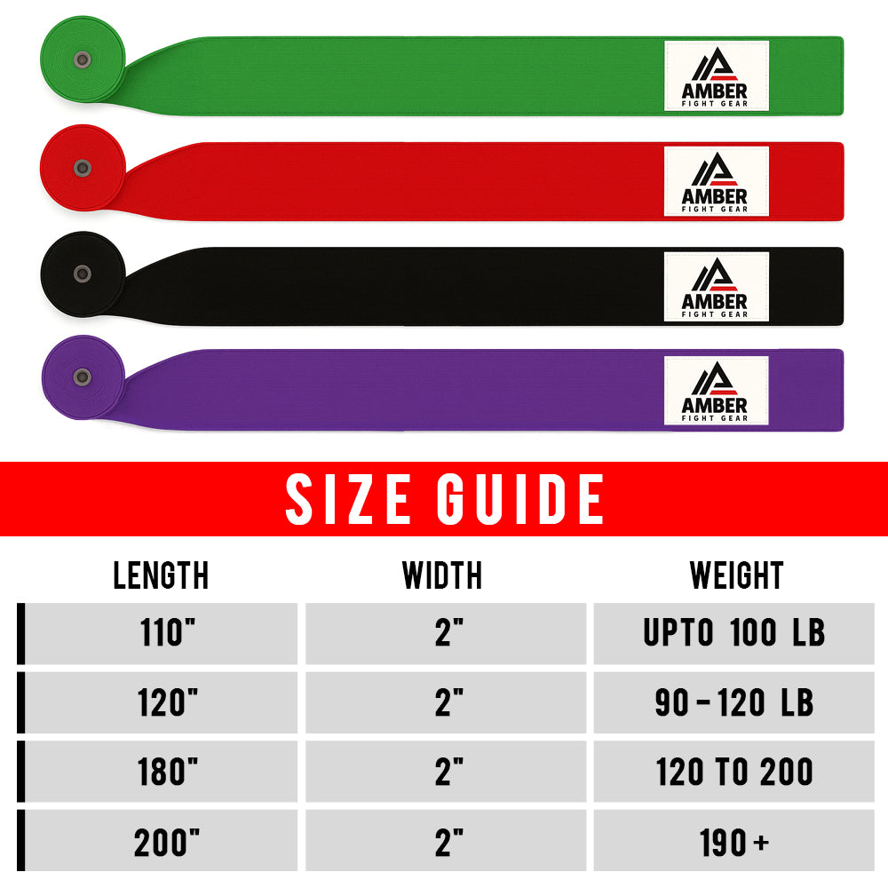 Amber Fight Gear Mexican Style Elastic Handwraps - Breathable, Durable, Machine Washable for MMA, Boxing, Kickboxing, Muay Thai
