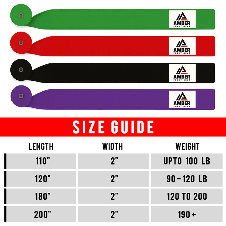 Amber Fight Gear Mexican Style Elastic Handwraps - Breathable, Durable, Machine Washable for MMA, Boxing, Kickboxing, Muay Thai