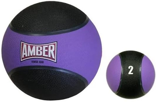 Durable Rubber Medicine Ball for Versatile Fitness Training, Enhance Upper &amp; Lower Body Strength, Core Stability, Balance, and Coordination, Superior Grip with Textured Finish, 2 lb Color May Vary