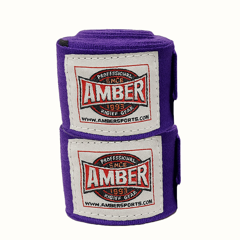 Amber Fight Gear Semi Elastic Professional Hand Wraps with Hook and Loop Closure for Boxing Kickboxing Muay Thai MMA for Men and Women