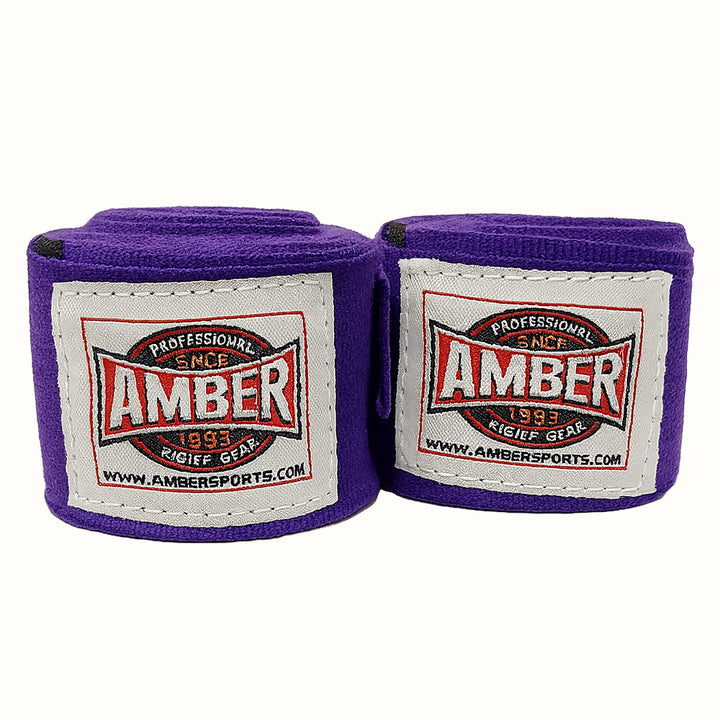 Amber Fight Gear Semi Elastic Professional Hand Wraps with Hook and Loop Closure for Boxing Kickboxing Muay Thai MMA for Men and Women