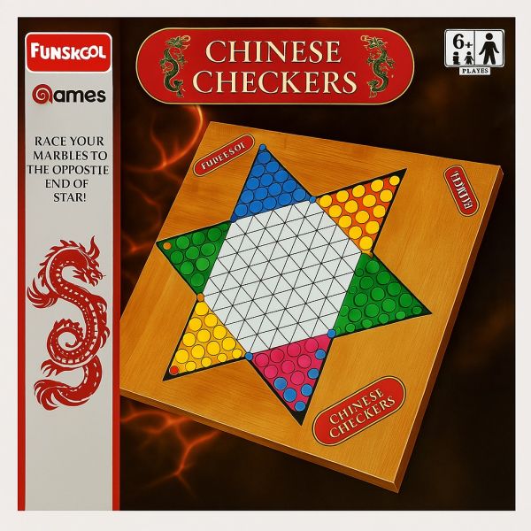 Livevie Carton Chinese Checkers Board Game, Multicolor, Classic Strategy Game