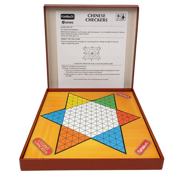 Livevie Carton Chinese Checkers Board Game, Multicolor, Classic Strategy Game
