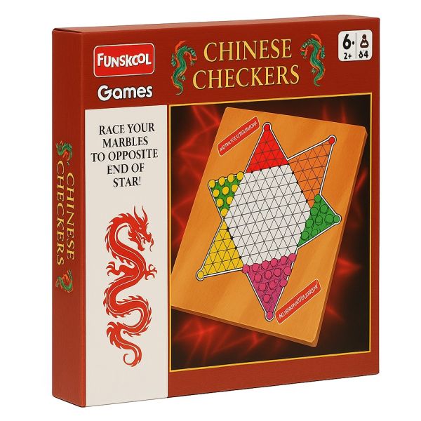 Livevie Carton Chinese Checkers Board Game, Multicolor, Classic Strategy Game