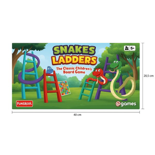Livevie Snakes &amp; Ladders Classic Board Game for Kids &amp; Family, 2-4 Players