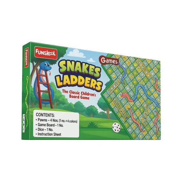 Livevie Snakes &amp; Ladders Classic Board Game for Kids &amp; Family, 2-4 Players