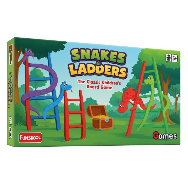 Livevie Snakes &amp; Ladders Classic Board Game for Kids &amp; Family, 2-4 Players