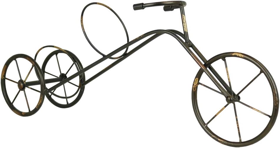 LIVEVIE Classic Vintage Bike Trike Style Wine Rack Freestanding One-Bottle Holder, Bike-Shaped Wine Organizer for Countertop and Tabletop, Perfect for Home or Office Decor