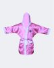 Full Length Satin Boxing Robe Pink w/White Highlights Large